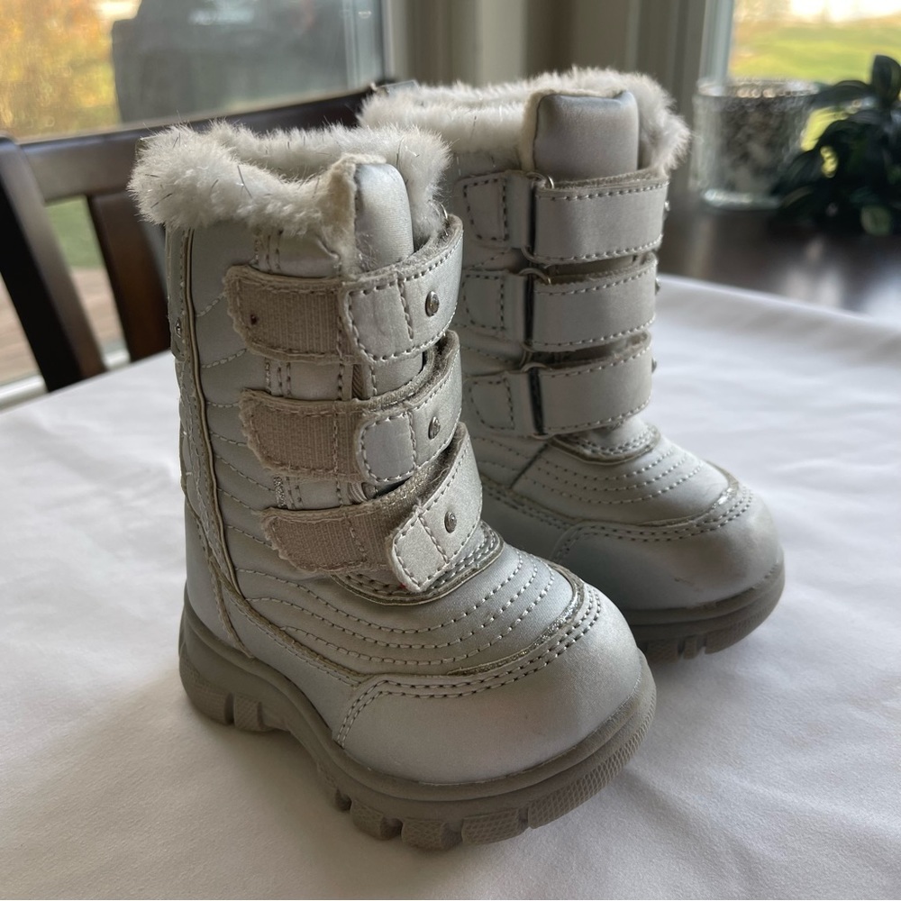 THE CHILDREN’S PLACE Boots Sparkle Fleece Topped Toddler Girl sz 4  CUTE!! 🎀